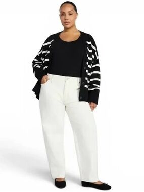 TERRA & SKY HIGH RISE BARREL LEG JEANS